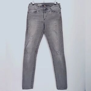 True Religion gray ripped Halle skinny jean